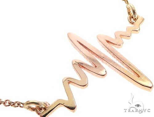 Mini Heartbeat Pendant Necklace in 14k Yellow Gold 64904 - Image 2