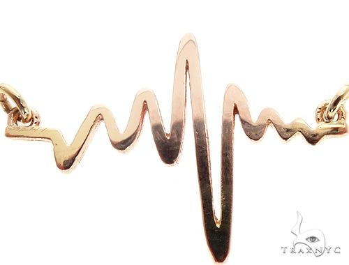 Mini Heartbeat Pendant Necklace in 14k Yellow Gold 64904 - Image 3