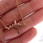 Mini Heartbeat Pendant Necklace in 14k Yellow Gold 64904 - Image 5