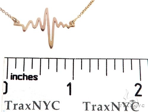 Mini Heartbeat Pendant Necklace in 14k Yellow Gold 64904 - Image 6