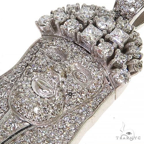 Mini Jesus Head Diamonds on The Crown Pendant 67979 – TraxNYC