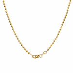 14k yellow gold diamond-cut bead chain with lobster clasp