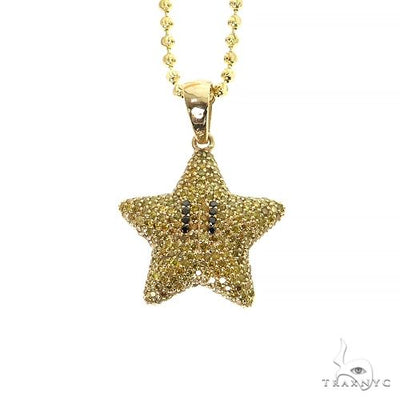 Mini Mario Star Yellow Diamond Pendant Set 68538 - Image 1