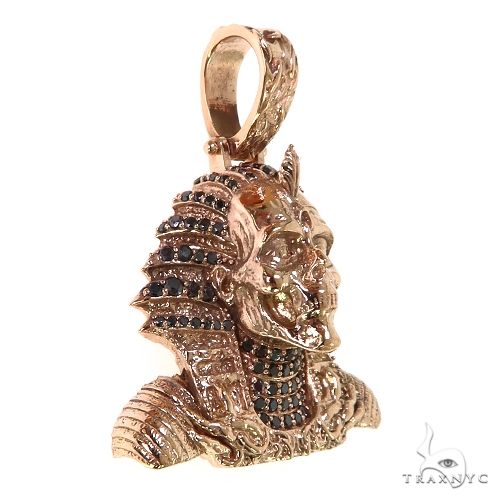 14K Gold Mini Mummified Zombie Skeleton Pharaoh Pendant, photo 2 of 7