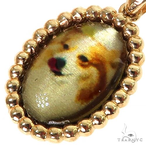 14K Gold Mini Oval Photo Pendant, photo 3 of 6