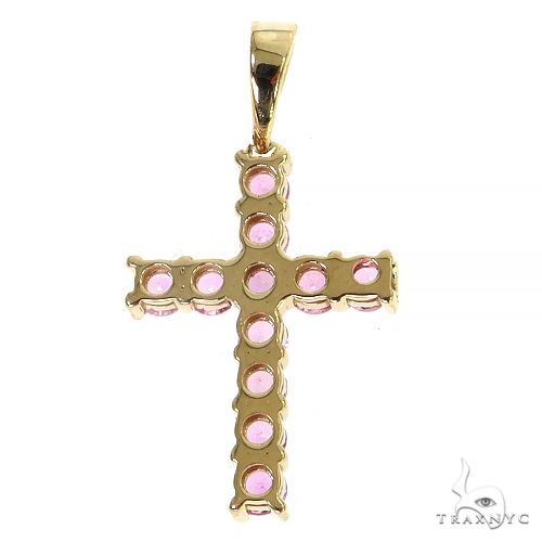 Mini Pink Sapphire Cross 68294 | TraxNYC