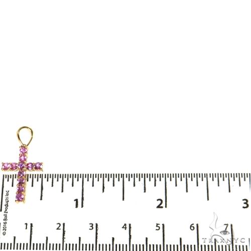 14K Gold Mini Pink Sapphire Cross, photo 5 of 6