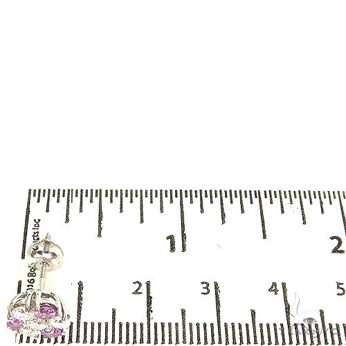 Mini Lilac Ice Sapphire Diamond Flower Earrings 67214 - Image 4