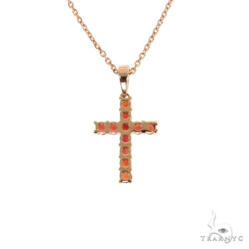 Mini Blood Red Sapphire Cross Set 67667 | TraxNYC