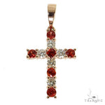 Mini Red Sapphire Diamond Cross 67669 - Image 1