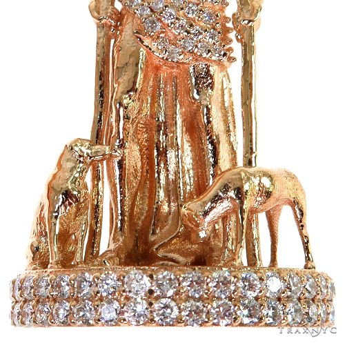14K Gold Mini St. Lazarus Diamond Pendant, photo 3 of 6