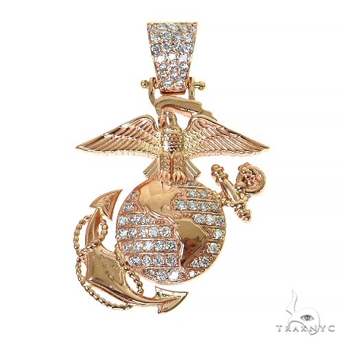 Mini US Marines Diamond Logo Pendant | TraxNYC