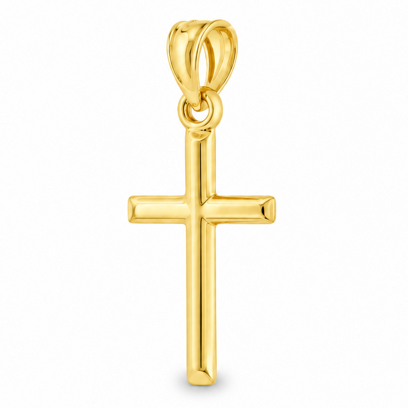 Mini 14k Gold Cross Pendant, view 4