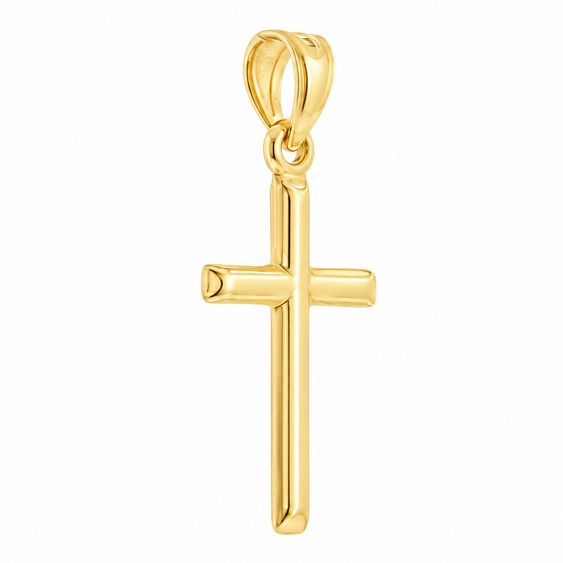 Mini 14k Gold Cross Pendant, view 5