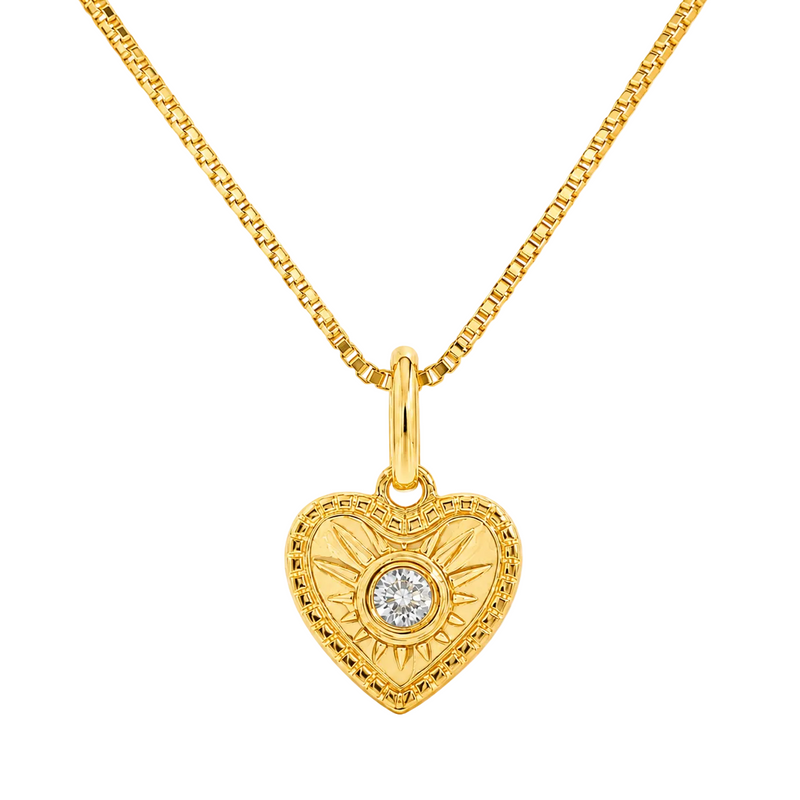 Mini Diamond Starburst Heart Pendant Set 71631