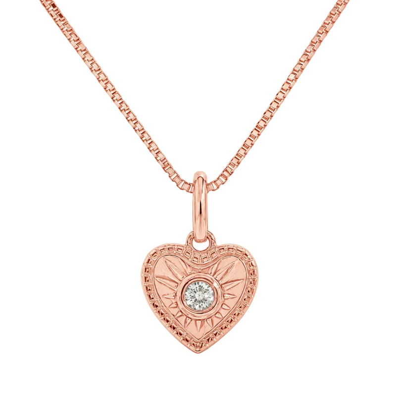 Mini Diamond Starburst Heart Pendant Set 71631