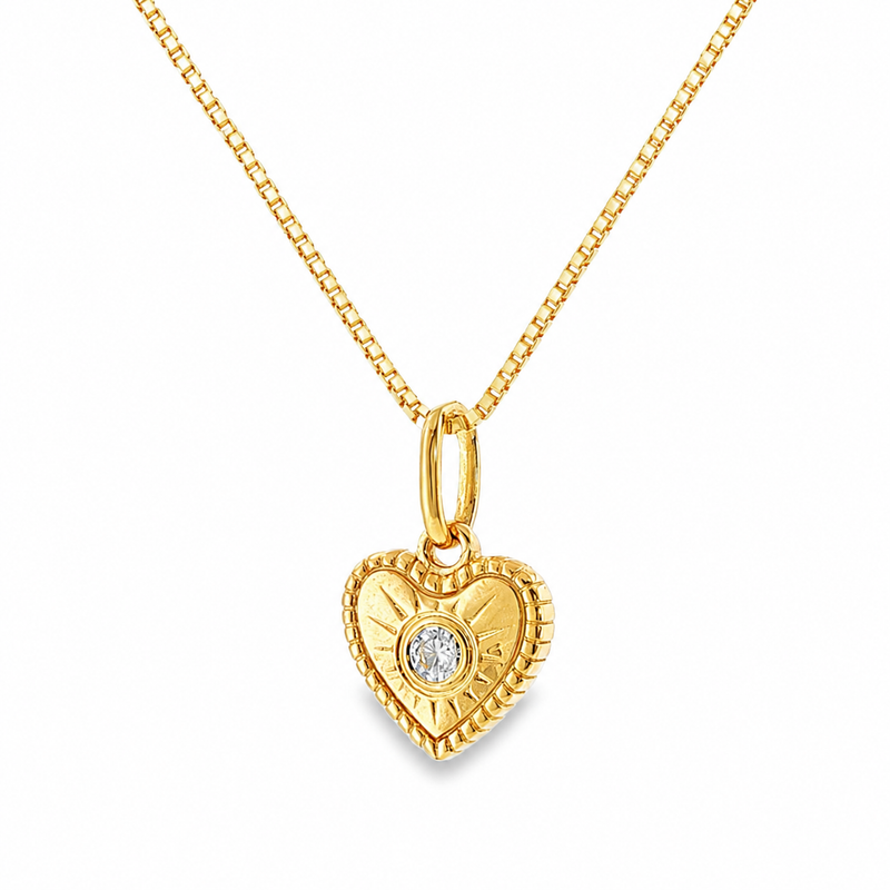 Mini Diamond Starburst Heart Pendant Set 71631