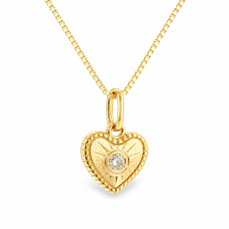 Mini Diamond Starburst Heart Pendant Set 71631
