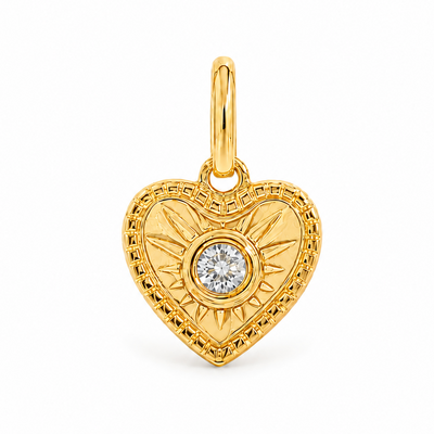 Mini Heart Starburst Diamond Pendant 71632