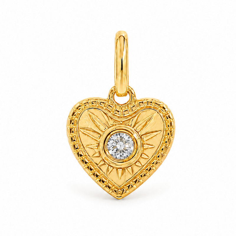 Mini Heart Starburst Diamond Pendant 71632