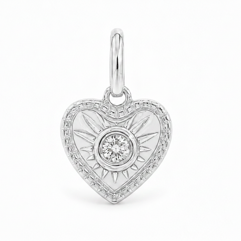 Mini Heart Starburst Diamond Pendant 71632