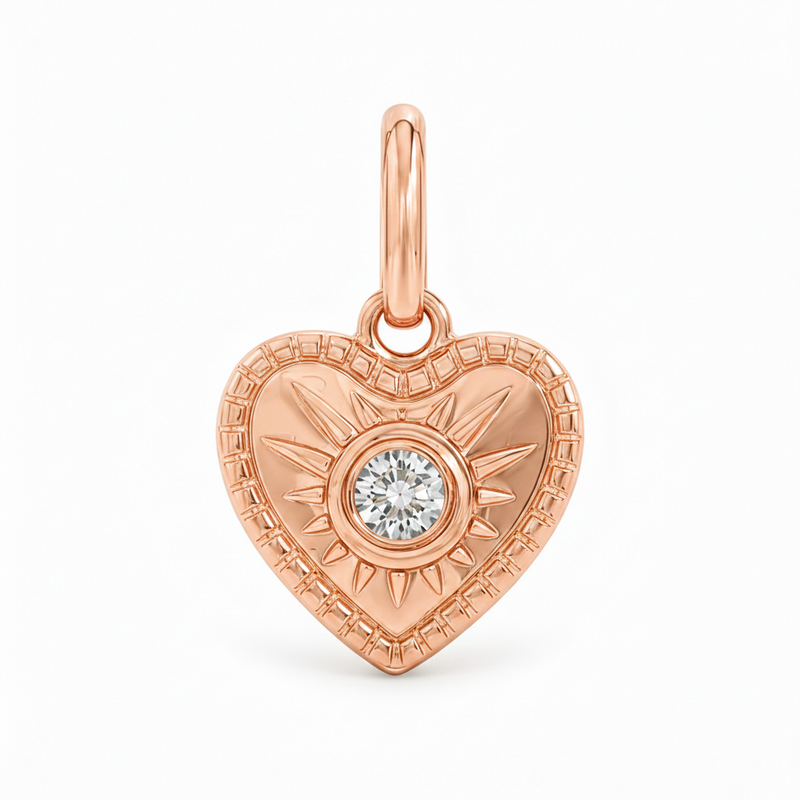 Mini Heart Starburst Diamond Pendant 71632
