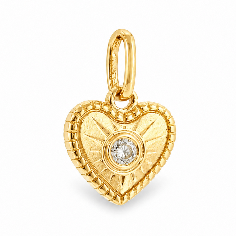 Mini Heart Starburst Diamond Pendant 71632