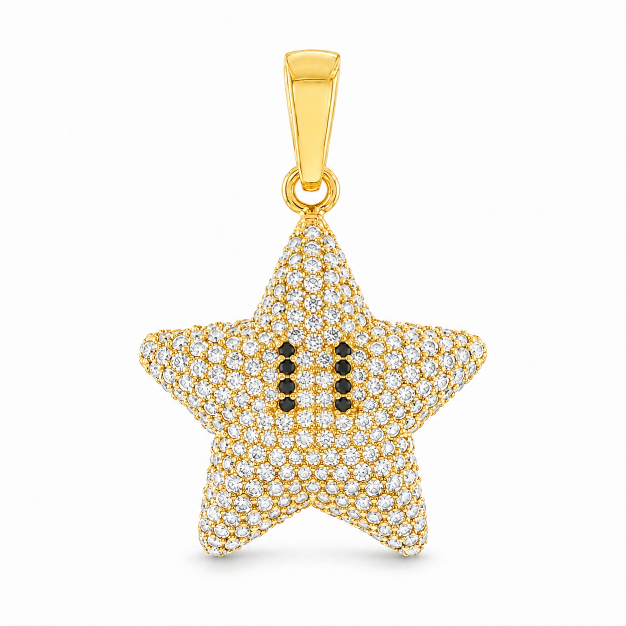 Mini Mario Star Diamond Pendant | TraxNYC