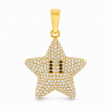 14K Gold Mini Mario Star Diamond Pendant 68222