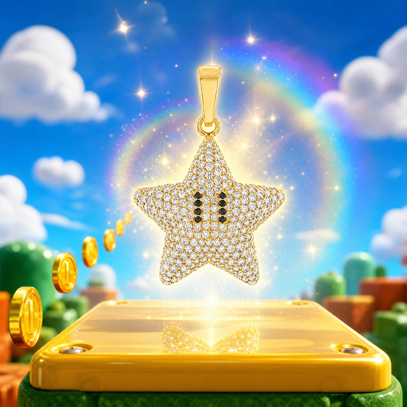 Mini Mario Star Diamond Pendant 68222