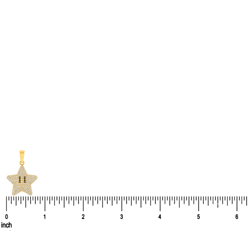 Mini Mario Star Diamond Pendant in 14K gold, view 7