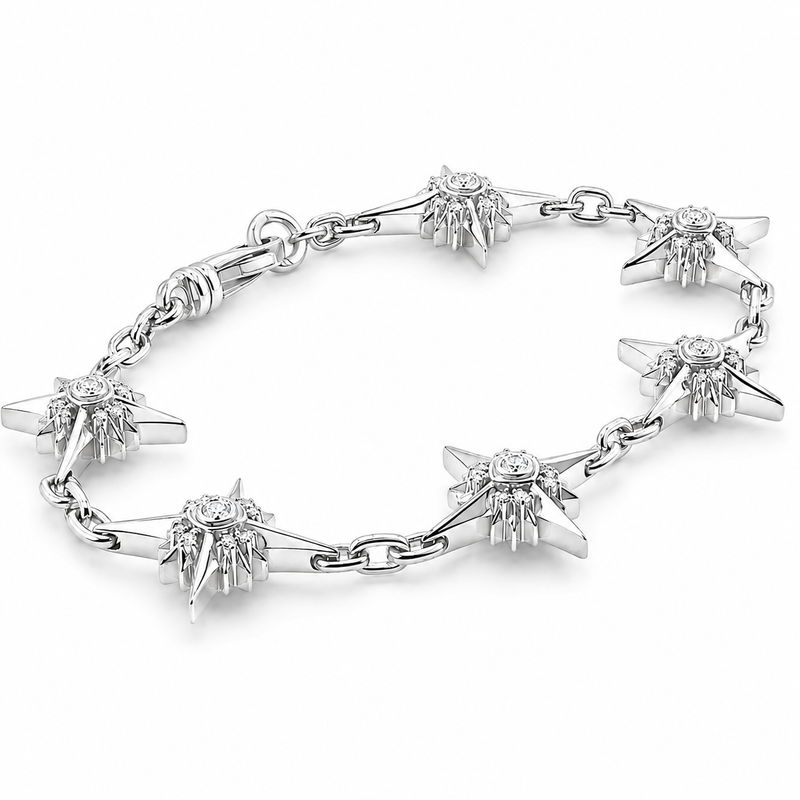 Mini UFO Silver Lab Diamond Bracelet 71729