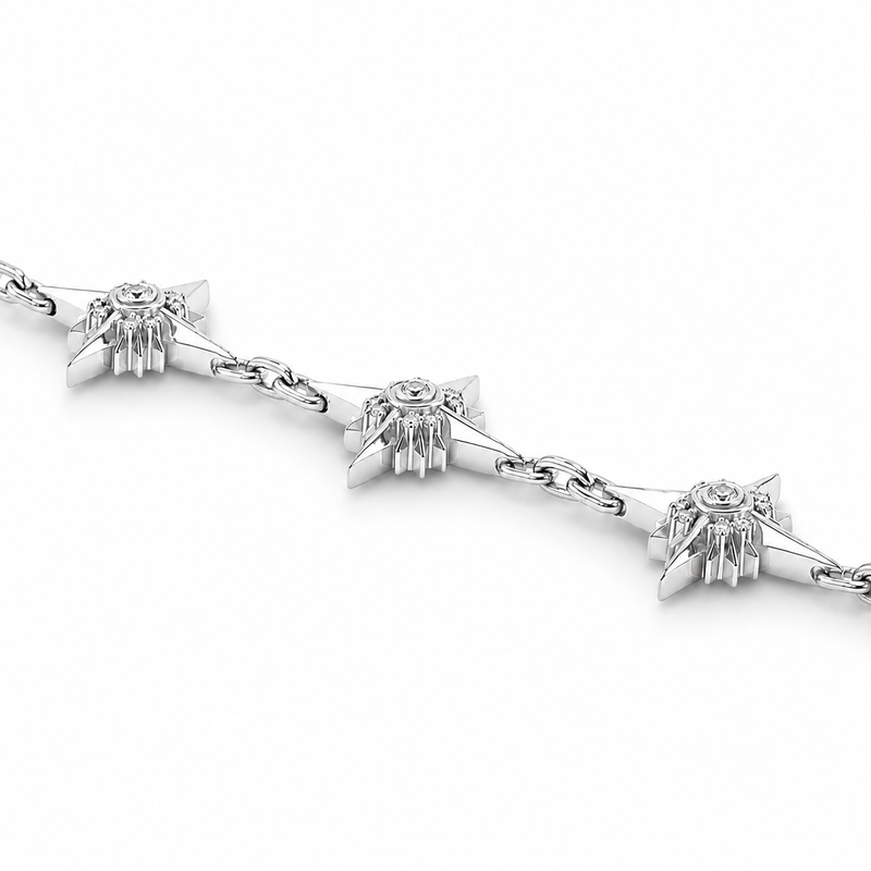 Mini UFO Silver Lab Diamond Bracelet 71729