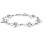 Mini UFO Silver Natural Diamond Bracelet 71728