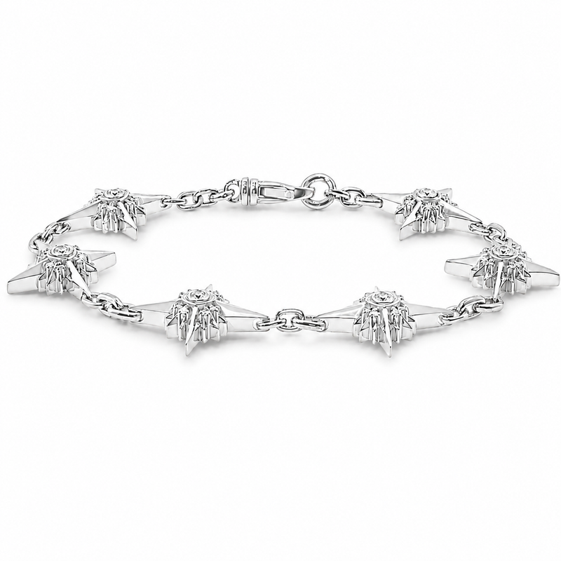 Mini UFO Silver Natural Diamond Bracelet 71728