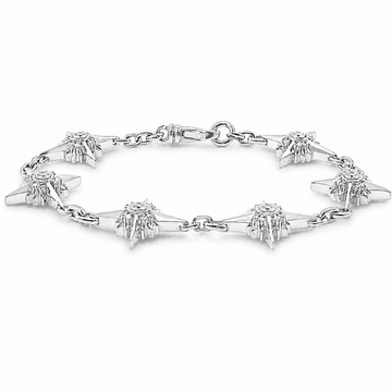 Mini UFO Silver Natural Diamond Bracelet