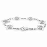 Mini UFO Silver Natural Diamond Bracelet 71728