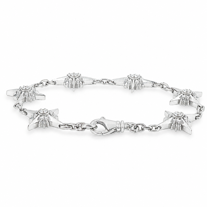 Mini UFO Silver Natural Diamond Bracelet 71728