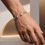 Mini UFO Silver Natural Diamond Bracelet 71728