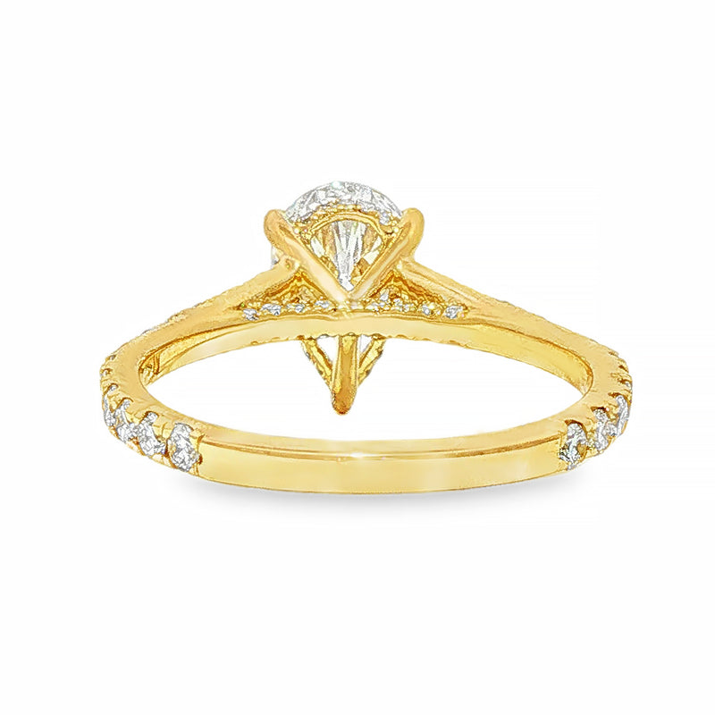 14K Gold 2 Ct Mirabella Pear Lab-Grown Diamond Engagement Ring, photo 6 of 8