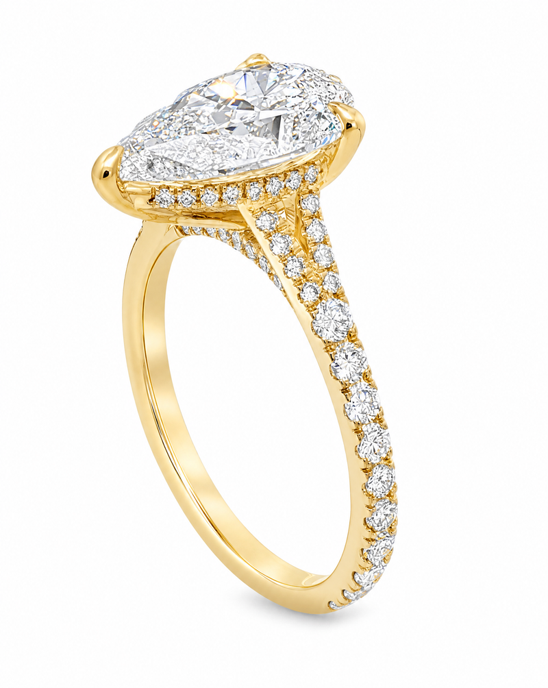 14K Gold 3 Ct Mirabella Pear Lab-Grown Diamond Engagement Ring, photo 4 of 9