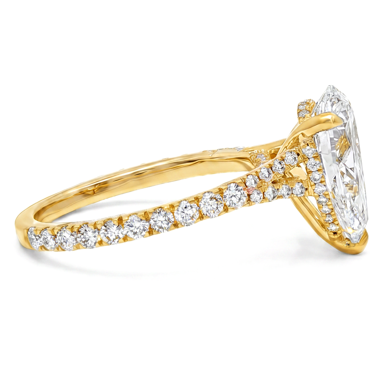 14K Gold 3 Ct Mirabella Pear Lab-Grown Diamond Engagement Ring, photo 6 of 9