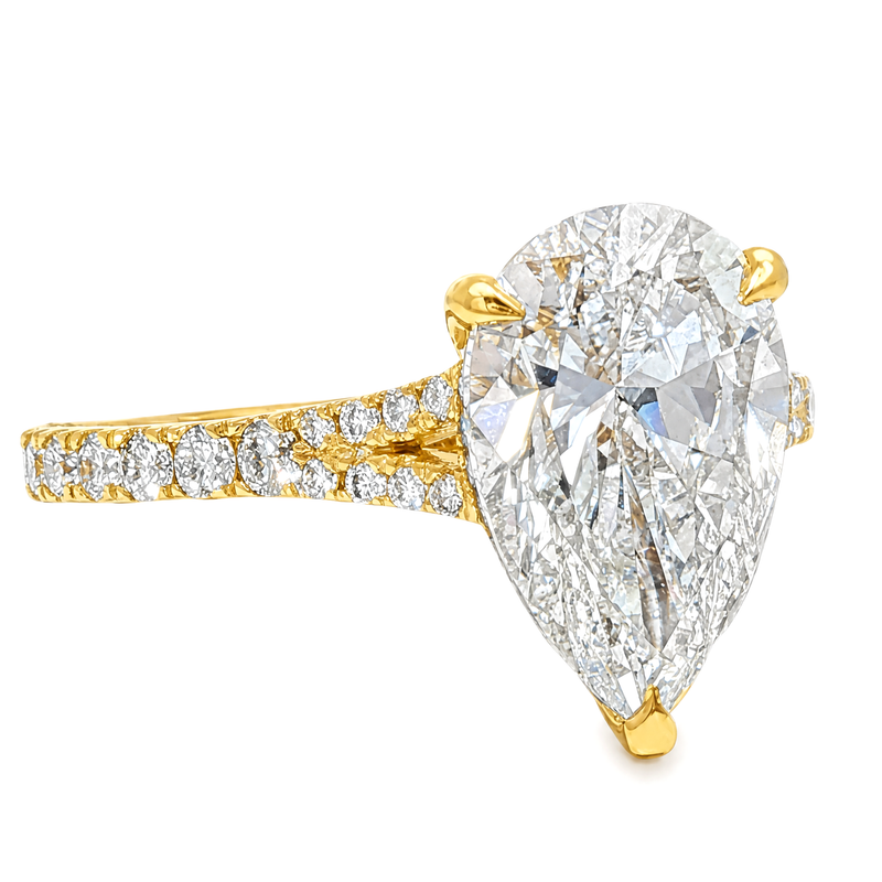 14K Gold 3 Ct Mirabella Pear Lab-Grown Diamond Engagement Ring, photo 3 of 9
