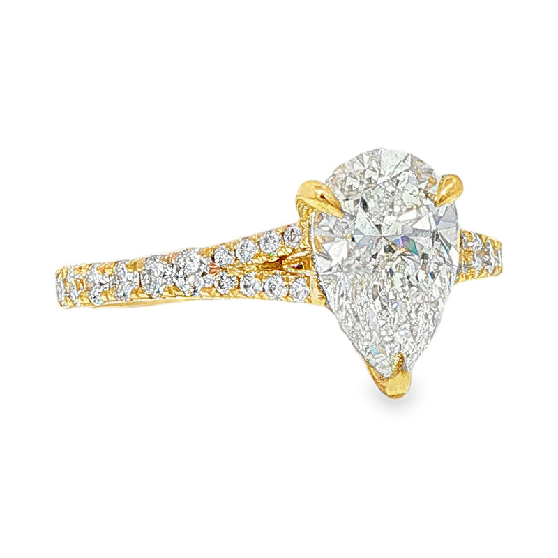14K Gold 1.50 Ct Mirabella Pear Lab-Grown Diamond Engagement Ring, photo 3 of 9