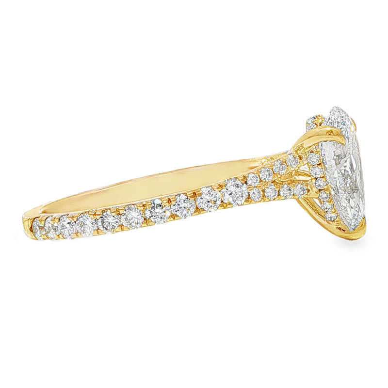 14K Gold 1.50 Ct Mirabella Pear Lab-Grown Diamond Engagement Ring, photo 4 of 9