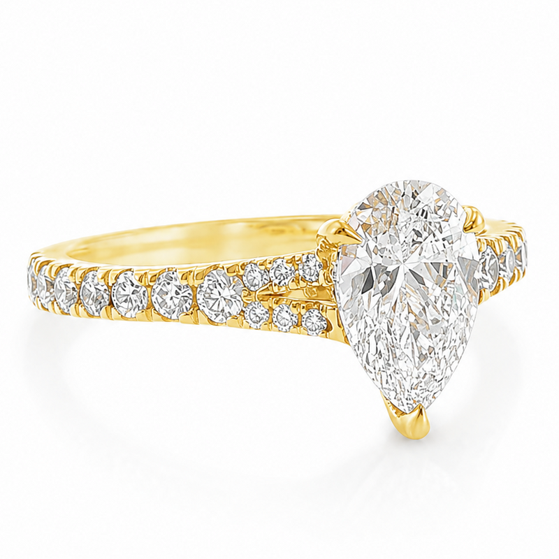 14K Gold 1 Ct Mirabella Pear Lab-Grown Diamond Engagement Ring, photo 5 of 10