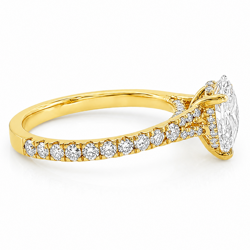 14K Gold 1 Ct Mirabella Pear Lab-Grown Diamond Engagement Ring, photo 6 of 10