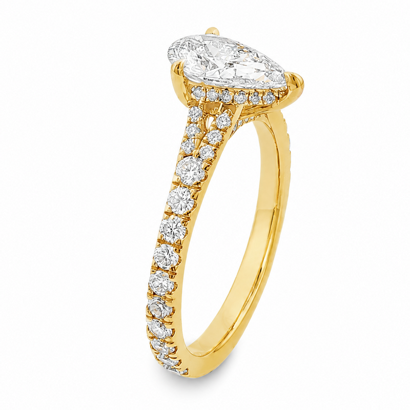 14K Gold 1 Ct Mirabella Pear Lab-Grown Diamond Engagement Ring, photo 8 of 10