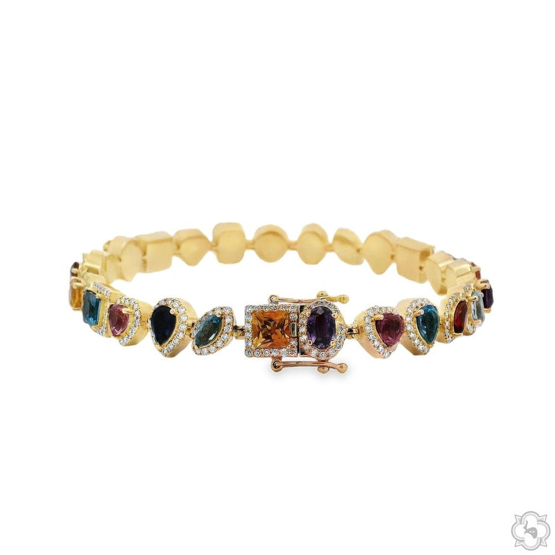 10K Gold Harmony of Shapes Gemstone Bracelet, photo 2 of 5