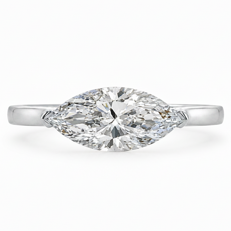 Modern East-West Marquise Engagement Ring 71622